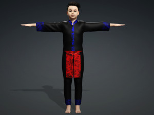 Hmong boy suit 3D Model