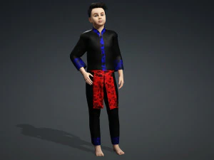 Hmong boy suit 3D Model