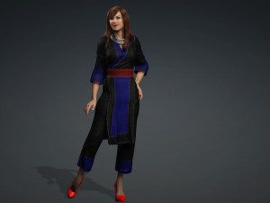 Nkauj hmong suit 3D Model