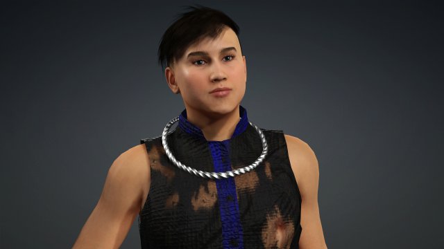 Hmong neckless Xauv Hmoob Txiv neej 3D Model .c4d .max .obj .3ds .fbx .stl .blend 