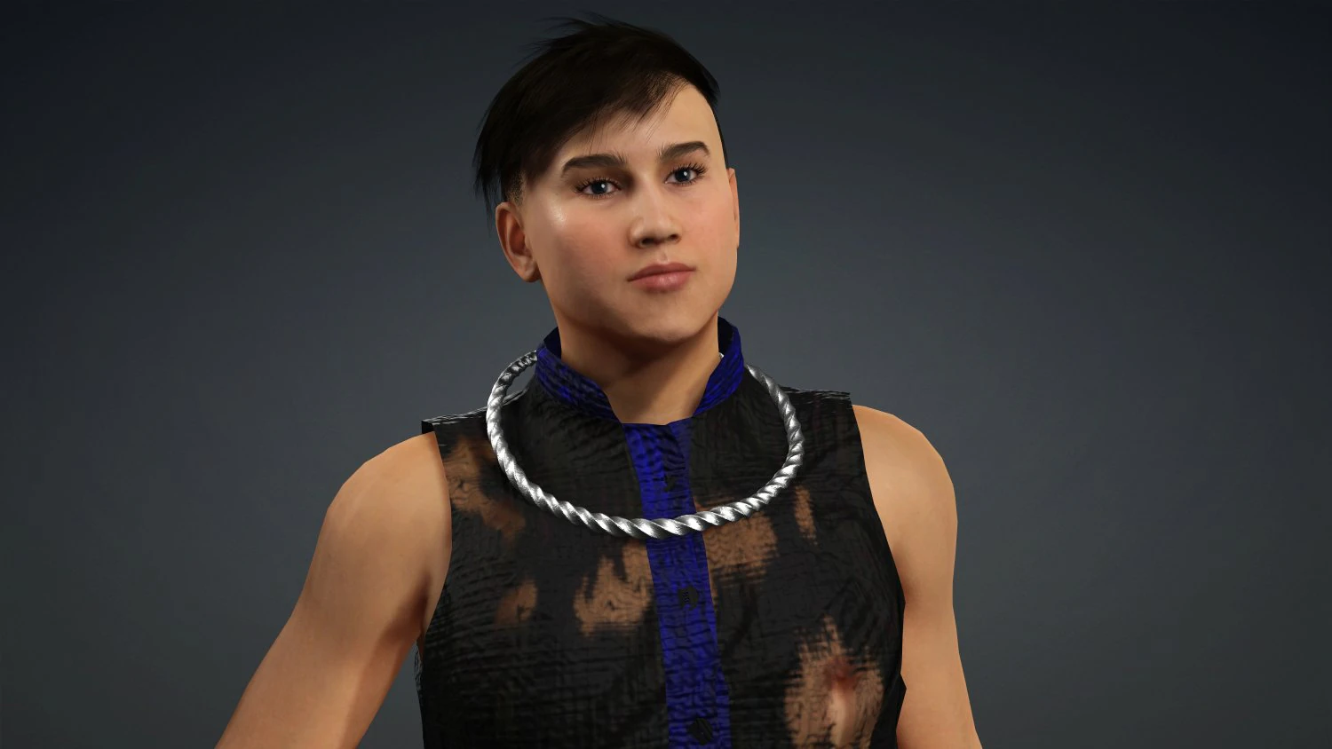 Hmong neckless Xauv Hmoob Txiv neej 3D Model .c4d .max .obj .3ds .fbx .stl .blend 