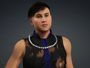 Hmong neckless Xauv Hmoob Txiv neej 3D Model