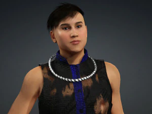 Hmong senza collo Xauv Hmoob Txiv neej Modello 3D