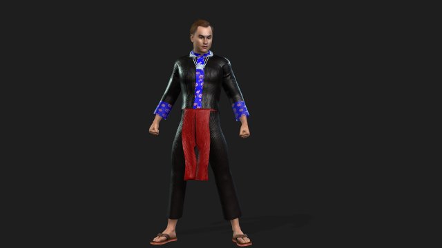Clothes for hmong men 3D Model .c4d .max .obj .3ds .fbx .stl .blend 
