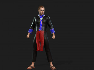 Clothes for hmong men 3D Model