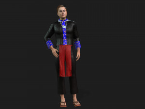 Clothes for hmong men 3D Model