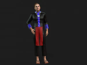 Clothes for hmong men 3D Model