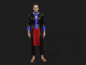 Clothes for hmong men 3D Model