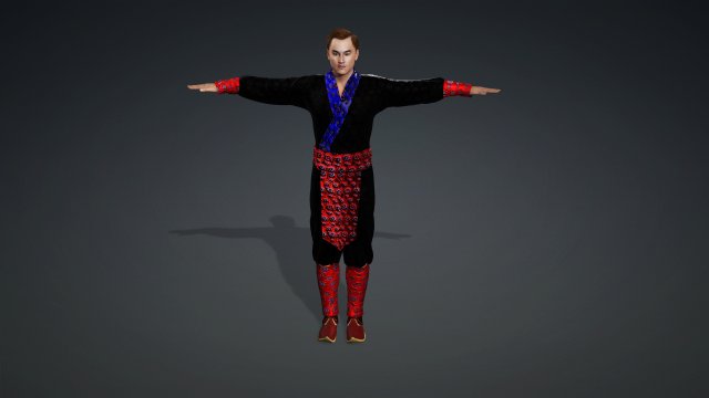 Hmong fashion txiv neej suit 3D 模型 .c4d .max .obj .3ds .fbx .stl .blend 