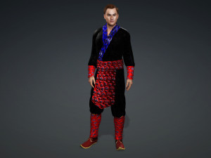 Hmong fashion txiv neej suit 3D 模型