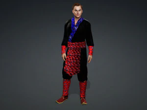 Hmong fashion txiv neej suit 3D Model