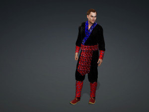 Hmong fashion txiv neej suit 3D 模型