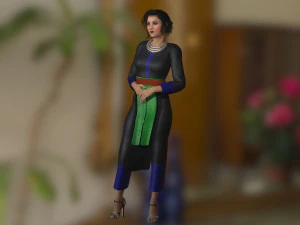Hmong women clothes 3D Model