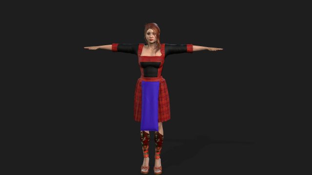 Hmong girl and suit Modello 3D .c4d .max .obj .3ds .fbx .stl .blend