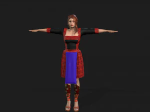 Hmong kız ve takım elbise 3D Model