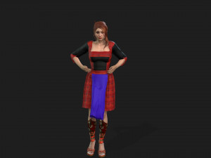 Hmong girl and suit Modello 3D