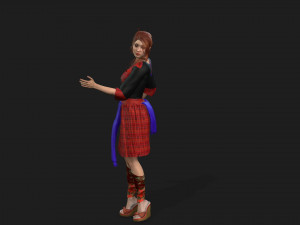 Hmong girl and suit Modello 3D