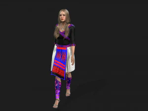 Khaub ncawm poj niam gril suit 3D Model