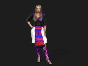 Khaub ncawm poj niam gril suit 3D Model