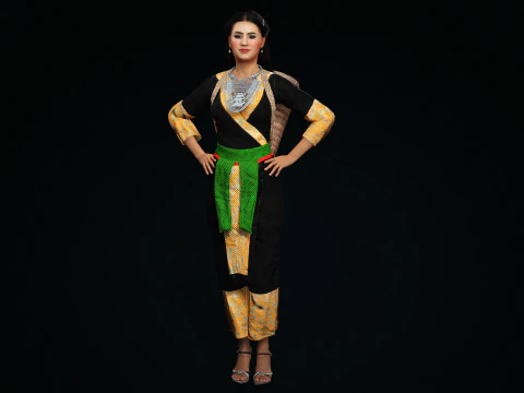 Hmong fashion 3D Model