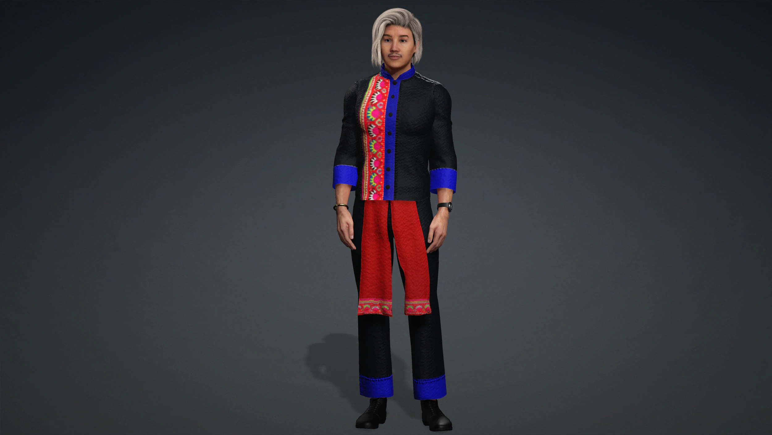 Boy full suit hmong suit 3D Model .c4d .max .obj .3ds .fbx .stl .blend