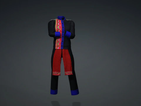 Boy full suit hmong suit 3D Model