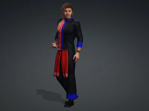 Boy full suit hmong suit 3D Model