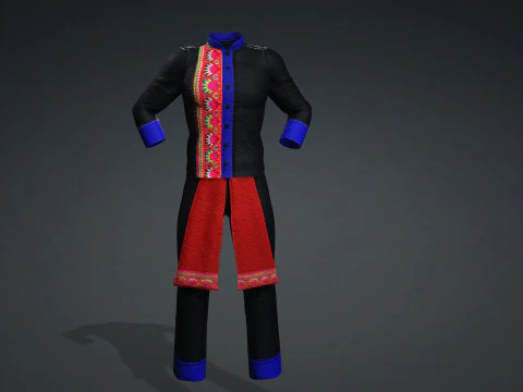 Boy full suit hmong suit 3D Model