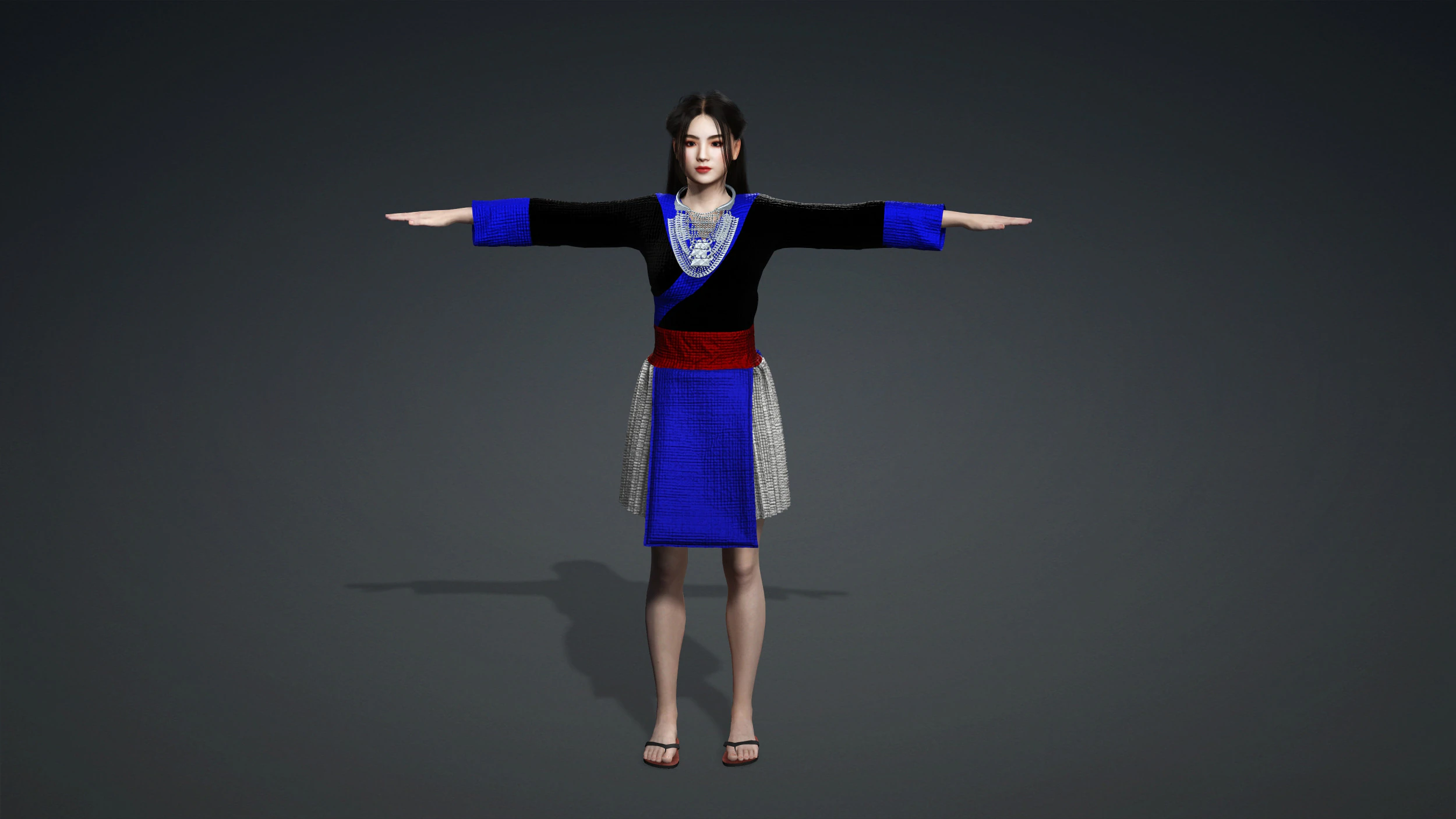 Hmong fashion Tsho Hlua nkauj zoo nkauj 3D Model .c4d .max .obj .3ds .fbx .stl .blend 