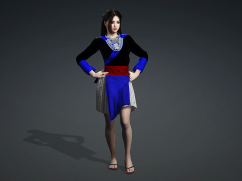Hmong fashion Tsho Hlua nkauj zoo nkauj 3D Модель