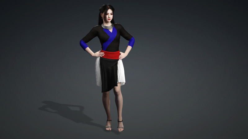 Hmong fashion Tsho Hlua nkauj zoo nkauj 3D Model .c4d .max .obj .3ds .fbx .stl .blend 
