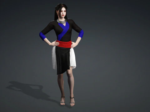 Moda Hmong Tsho Hlua nkauj zoo nkauj Modello 3D