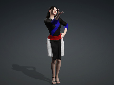 Hmong fashion Tsho Hlua nkauj zoo nkauj 3D Model