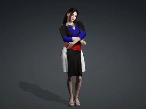 Hmong fashion Tsho Hlua nkauj zoo nkauj 3D Model