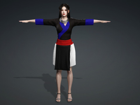 Hmong fashion Tsho Hlua nkauj zoo nkauj 3D Model