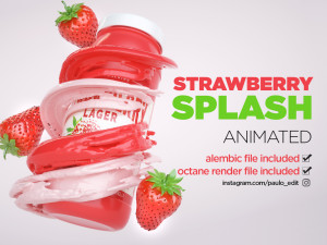 strawberry splash 3D Model