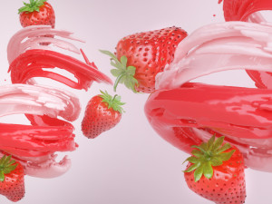 strawberry splash Modèle 3D