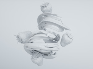 strawberry splash Modèle 3D