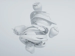 strawberry splash 3D Model