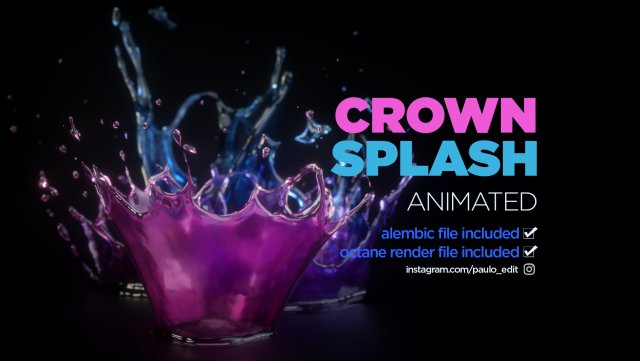 crown splash 3D 모델 .c4d .max .obj .3ds .fbx .stl .blend