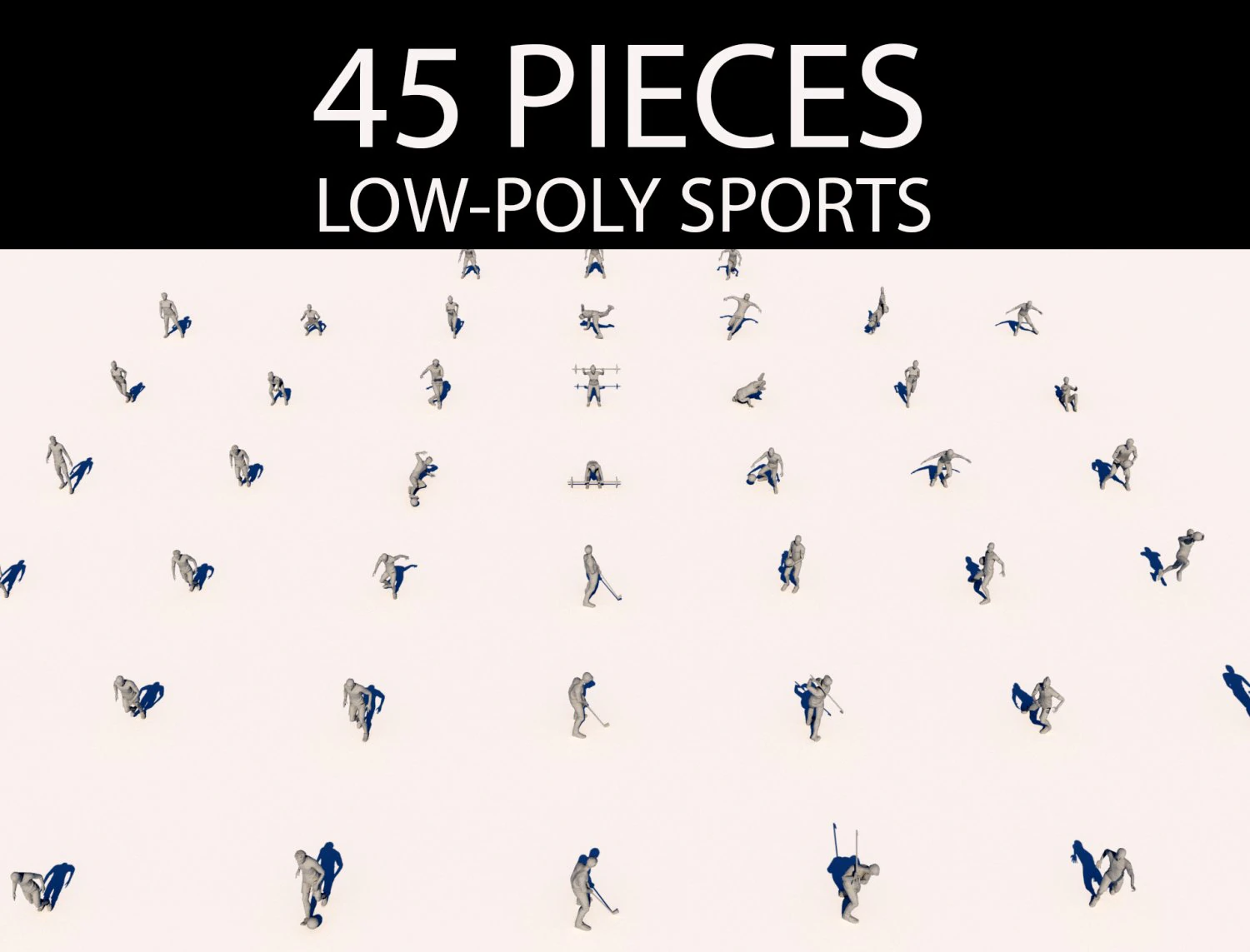 lowpoly people doing sports pack 3D Model .c4d .max .obj .3ds .fbx .stl .blend