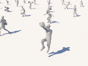lowpoly people doing sports pack 3D Model