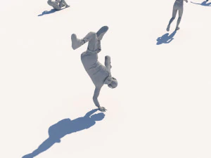 lowpoly people doing sports pack 3D Model