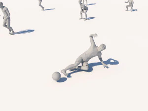 lowpoly people doing sports pack 3D Model