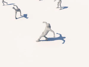 lowpoly people doing sports pack 3D Model
