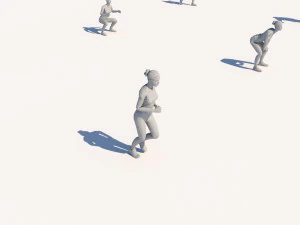 lowpoly people doing sports pack 3D Model
