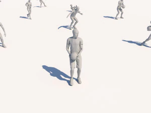lowpoly people doing sports pack 3D Model