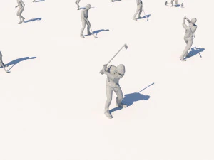 lowpoly people doing sports pack 3D Model