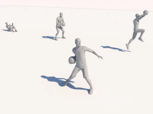 lowpoly people doing sports pack 3D Model