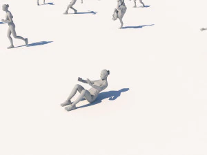 lowpoly people doing sports pack 3D Model